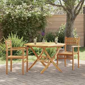 Židle 2 pcs Hnědá 56 x 55 x 90,5 cm Pevné teakové dřevo - obrázek 1
