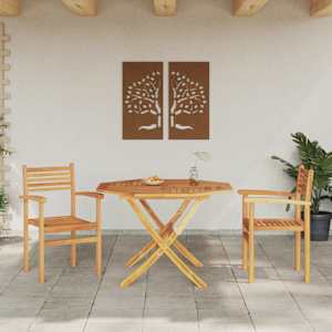 Židle 2 pcs Hnědá 56 x 55 x 90,5 cm Pevné teakové dřevo - obrázek 3