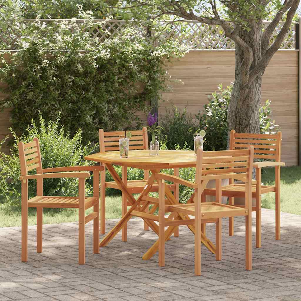 Струпваеми градински столове 4 pcs Кафяв 55.5 x 55.5 x 90 см