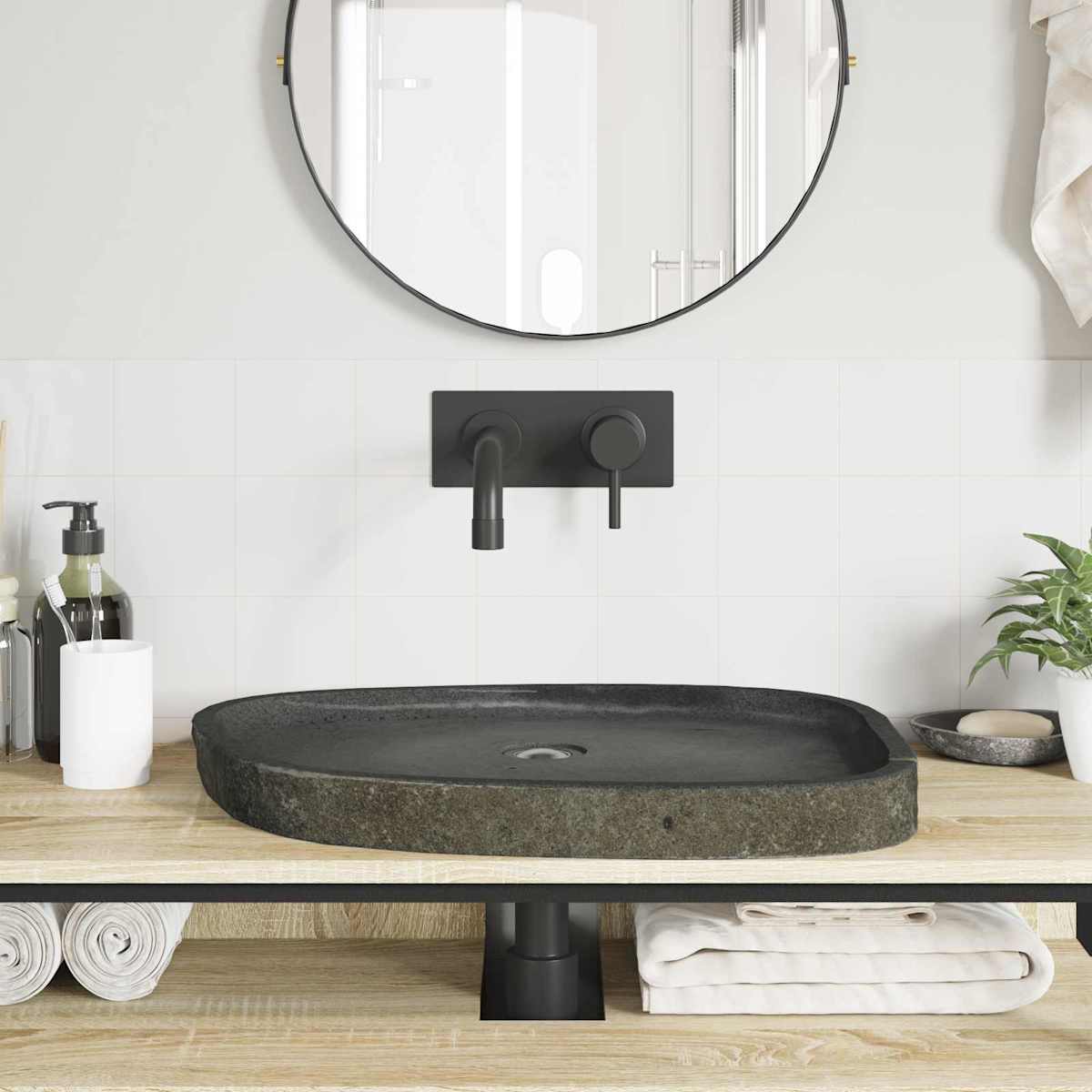 Vask Basin Grå 65 x 50 x 6 cm River Stone - Billede 3