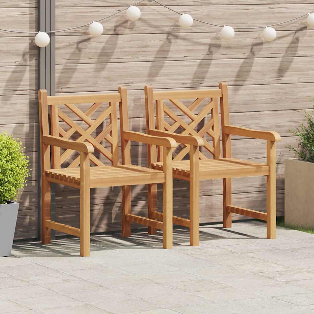 Градински стол 2 pcs Кафяв 58 x 60 x 90 см