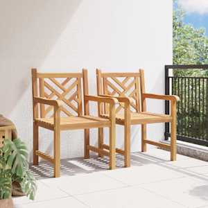 Zahradní křeslo 2 pcs 60 x 58 x 90 cm Pevné teakové dřevo - obrázek 3