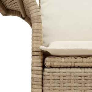 Zahradní sofa s polštářem Béžová 141 x 62 x 69 cm polyratan - obrázek 7