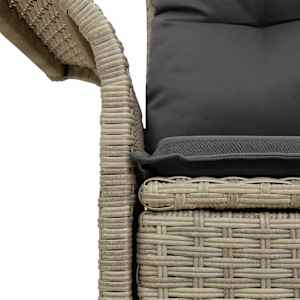 Zahradní sofa Světle šedá 141 x 62 x 69 cm polyratan - obrázek 7