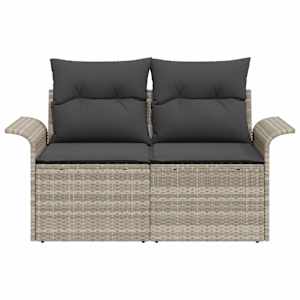 Zahradní sofa Světle šedá 141 x 62 x 69 cm polyratan - obrázek 5