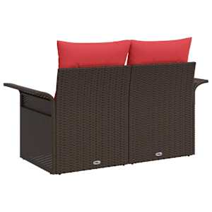 Zahradní sofa s polštářem 141 x 62 x 69 cm polyratan - obrázek 6