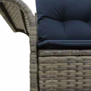 Zahradní sofa s polštářem 141 x 62 x 69 cm polyratan - obrázek 7