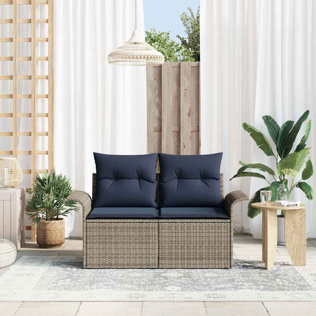 Vrtni kavč z blazino 141 x 62 x 69 cm poli ratan - slika 3