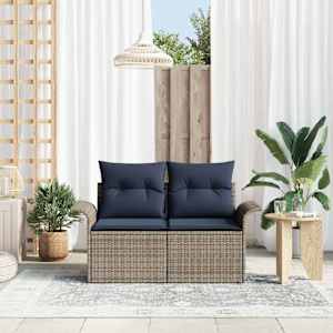 Zahradní sofa s polštářem 141 x 62 x 69 cm polyratan - obrázek 3
