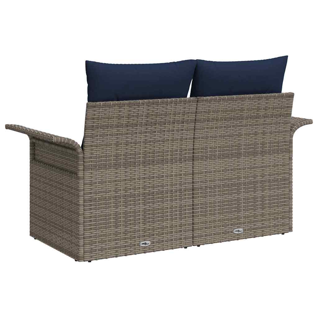 Vrtni kavč z blazino 141 x 62 x 69 cm poli ratan - slika 4