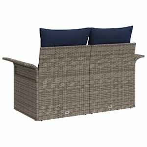 Zahradní sofa s polštářem 141 x 62 x 69 cm polyratan - obrázek 4