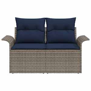 Zahradní sofa s polštářem 141 x 62 x 69 cm polyratan - obrázek 5