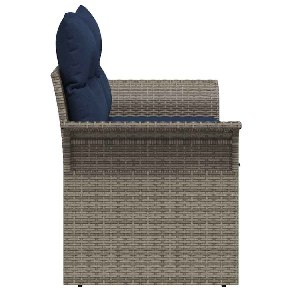 Vrtni kavč z blazino 141 x 62 x 69 cm poli ratan - slika 6