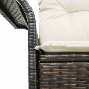 Zahradní sofa s polštářem Hnědá 141 x 62 x 69 cm polyratan - obrázek 8