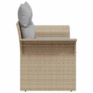 Zahradní sofa s polštářem Béžová 141 x 62 x 69 cm polyratan - obrázek 6