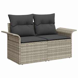 vidaXL Aia diivan padjaga Helehall 141 x 62 x 69cm pol&uuml;rotang
