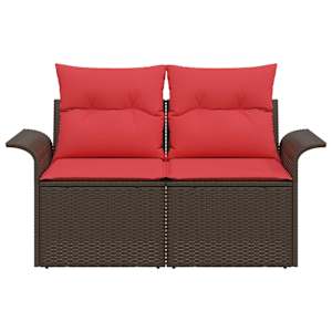 Zahradní sofa s polštářem 141 x 62 x 69 cm polyratan - obrázek 3