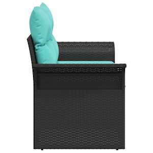 Zahradní sofa s polštářem 141 x 62 x 69 cm polyratan - obrázek 5