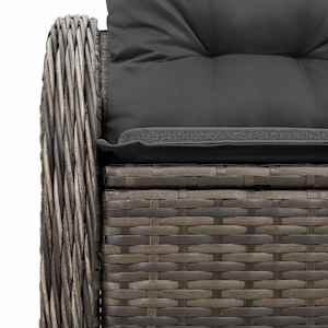 Zahradní sofa s polštářem Šedá 121 x 62 x 69 cm polyratan - obrázek 6
