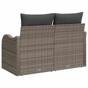 Zahradní sofa s polštářem Šedá 121 x 62 x 69 cm polyratan - obrázek 4