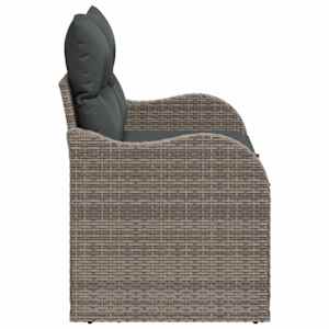 Zahradní sofa s polštářem Šedá 121 x 62 x 69 cm polyratan - obrázek 5