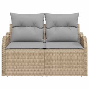 Zahradní sofa s polštářem Béžová 121 x 62 x 69 cm polyratan - obrázek 5