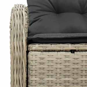 Zahradní sofa Světle šedá 121 x 62 x 69 cm polyratan - obrázek 7