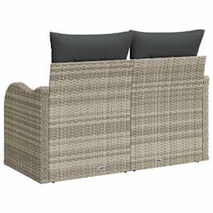 Zahradní sofa Světle šedá 121 x 62 x 69 cm polyratan - obrázek 6