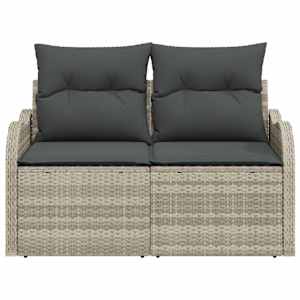 Zahradní sofa Světle šedá 121 x 62 x 69 cm polyratan - obrázek 4