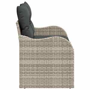Zahradní sofa Světle šedá 121 x 62 x 69 cm polyratan - obrázek 5