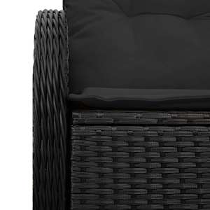 Zahradní sofa s polštářem Černá 121 x 62 x 69 cm polyratan - obrázek 6