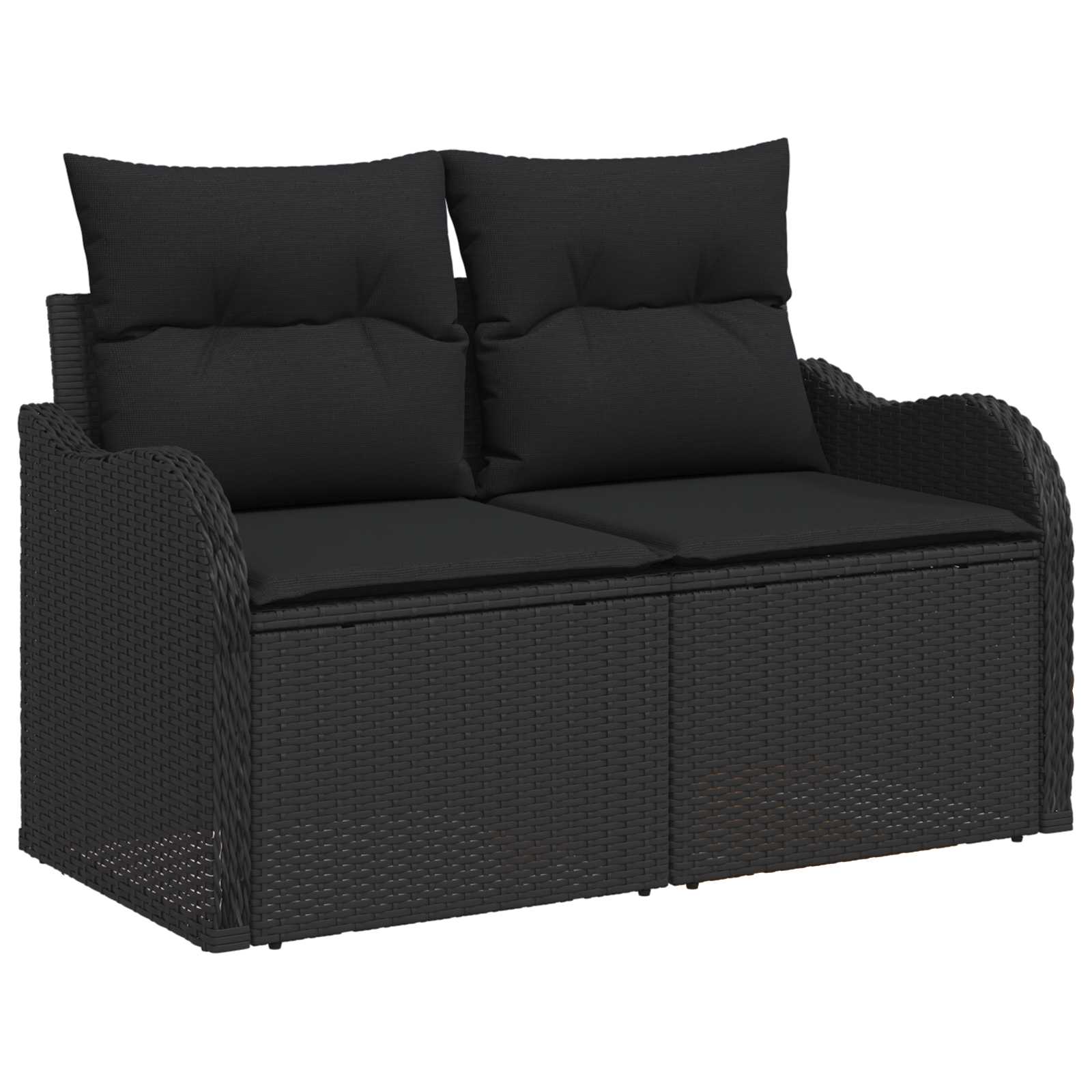 Sofa Ogrodowa z poduszką Czarny 121 x 62 x 69cm polirattan