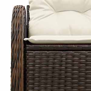 Zahradní sofa s polštářem Hnědá 121 x 62 x 69 cm polyratan - obrázek 7