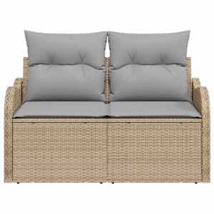 Zahradní sofa s polštářem Béžová 121 x 62 x 69 cm polyratan - obrázek 5