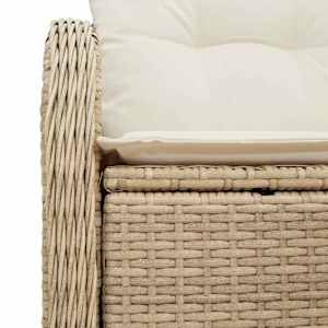 Zahradní sofa s polštářem Béžová 121 x 62 x 69 cm polyratan - obrázek 8