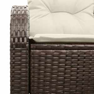 Zahradní sofa s polštářem Hnědá 124 x 62 x 69cm polyratan - obrázek 5