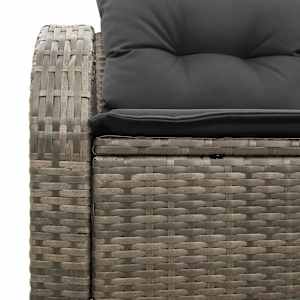 Zahradní sofa s polštářem Šedá 124 x 62 x 69cm polyratan - obrázek 7