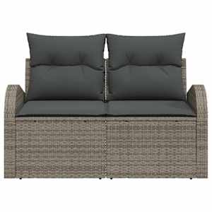 Zahradní sofa s polštářem Šedá 124 x 62 x 69cm polyratan - obrázek 5