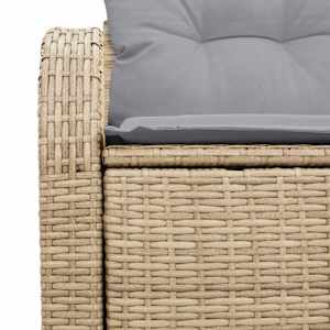 Zahradní sofa s polštářem Béžová 124 x 62 x 69cm polyratan - obrázek 6