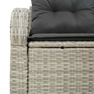Zahradní sofa s polštářem Světle šedá 124 x 62 x 69cm polyratan - obrázek 7