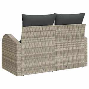 Zahradní sofa s polštářem Světle šedá 124 x 62 x 69cm polyratan - obrázek 4