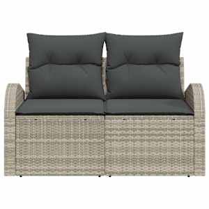 Zahradní sofa s polštářem Světle šedá 124 x 62 x 69cm polyratan - obrázek 5