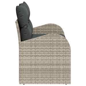 Zahradní sofa s polštářem Světle šedá 124 x 62 x 69cm polyratan - obrázek 6