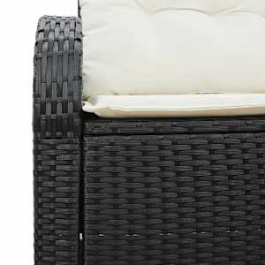 Zahradní sofa s polštářem Černá 124 x 62 x 69cm polyratan - obrázek 6
