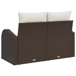 Zahradní sofa s polštářem Hnědá 124 x 62 x 69cm polyratan - obrázek 3