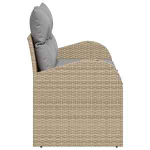 Zahradní sofa s polštářem Béžová 124 x 62 x 69cm polyratan - obrázek 5