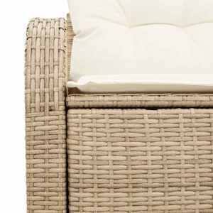 Zahradní sofa s polštářem Béžová 124 x 62 x 69cm polyratan - obrázek 5