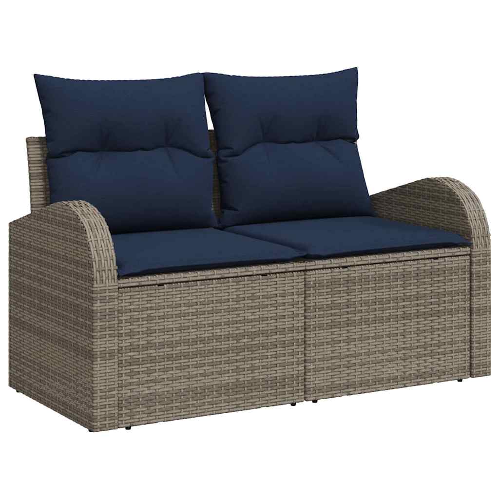 Garden Sofa Gray 124 x 62 x 85 cm poly rattan