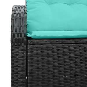 Zahradní sofa Černá 124 x 62 x 85cm polyratan - obrázek 8
