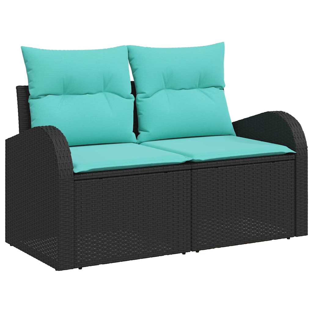 Garden Sofa Black 124 x 62 x 85 cm poly rattan